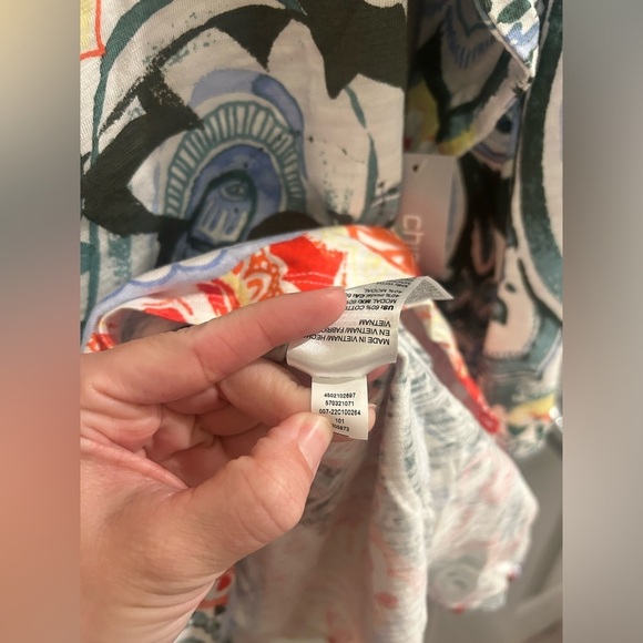 Chico’s 3/4 Sleeve Top 1 Prismatic Multicolor Cotton - Picture 5 of 9